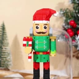 Retro Soldier Shaped Creative Miniature Building Block Model Christmas Home Ornament DIY Educational Kids Toys Holiday Gifts