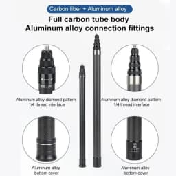 3M Carbon Fiber Scalable Monopod Extended Edition Invisible Selfie Stick For Insta360 X3 X2 For Go Pro 9 10 11 12 Stick Tripod