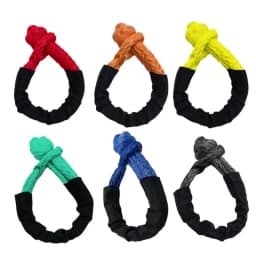 55000lbs Winch Rope Synthetic Soft Shackle+Recovery Ring Set Rugged Shackles With Protective Sleeve for Truck Vehicle Recovery