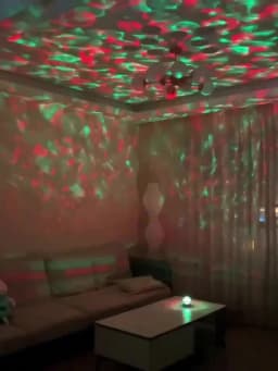 LED Starry Sky Galaxy Ocean Wave Projector Light Remote Control 7Modes Night Lamp USB Plug-in Auto Rotate for Room Ceiling Party