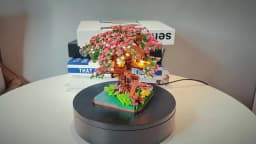 Mini Sakura Tree Building Blocks Set Diy Cherry Blossom Bricks with Light Treehouse Model Ornament Romantic Gift for Girlfriend