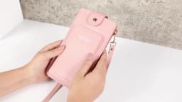 2024 new solid color fashion simple shoulder bag slung mobile phone bag women's driver's license card wallet