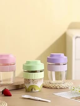 480/570ml Breakfast Cup Portable Oatmeal Cereal Nut Yogurt Salad Cup With Spoon Picnic Lunch Box Students Food Storage Container