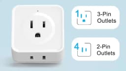 5 Way Multi Plug Outlet Extender, Wall Outlet Expander, Small Electrical Outlet Splitter for Travel, Home, Office, Dorm