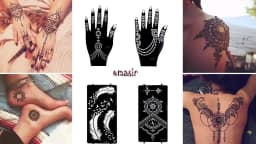 10PCS Self-Adhesive Reusable Henna Tattoo Stencils,Mehndi Indian Temporary Hand Tattoos For Body Art Painting 5 Pairs