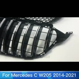 GT Diamond Front Bumper Grille For Mercedes W205 Grill C205 S205 Benz C 2014-2021 C200 C260 C180 C250 C300 Coupe AMG Tuning