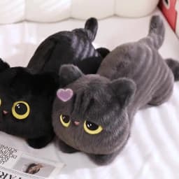 50-90cm Kawaii Black Cats Plush Toy Doll Big Cuddly Pillow Cushion Ins Cute Black Cat Plush Toy Doll For Boy Girl Brithday Gifts