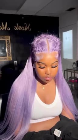 Light Purple Lace Frontal Wig 13x6 Purple Lace Front Human Hair Wig Brazilian Pre Plucked Long Straight Lavender Color Lace Wigs