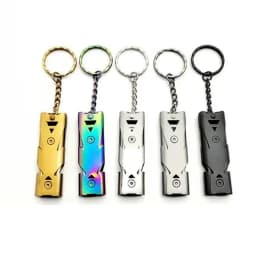Double Pipe Whistle Pendant Keychain High Decibel Portable Outdoor Survival Emergency Camping Tool Multifunction Whistle 1PC