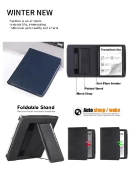 For Pocketbook Era Case PB700 Flip Stand Cover 7 inch with Hand Strap Auto Wake Sleep E-Book PU Leather Cover 7'' 2022 Funda