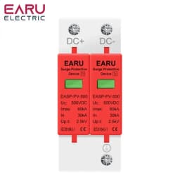 SPD 2P 3P DC 500V 800V 1000V 20KA~40KA 30KA~60KA House Lightning Surge Protector Protective Low-voltage Arrester Device PV Solar