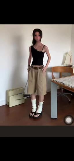 Retro American Khaki Cargo Shorts Women's Spring New Medium Pants Multi-pocket Five-point Pants