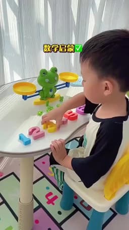 Montessori Frog Balance Math Toy, Number Counting Game with Addition & Subtraction, Early Learning Birthday Gift for Kids