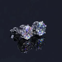 JoiasHome 925 Sterling Silver 0.1-3CT D Color Moissanite Stud Earrings Sparkling Piercing Jewelry For Women Men