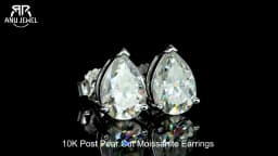 AnuJewel 10K Gold Post 5/2/1.2ct Pear Cut Moissanite Stud Earrings Anti-allergy Eearrings For Women Jewelry Wholesale