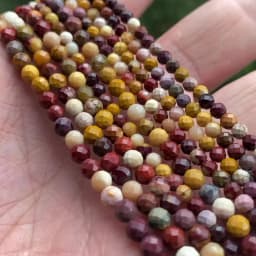 3 4mm Natural Faceted Mixed Mookaite Gems Stone Loose Spacer Beads for Jewelry DIY Making Bracelet Earrings Accessories 15''