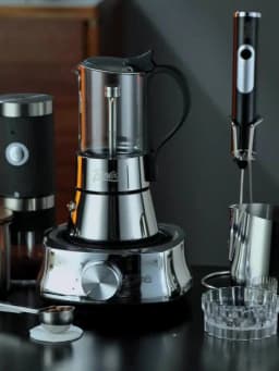 Bincoo Two Person 120ml Mocha Pot Visible Glass Türkiye Coffee Pot Electric Ceramic Stove Heating Concentration Extraction Pot