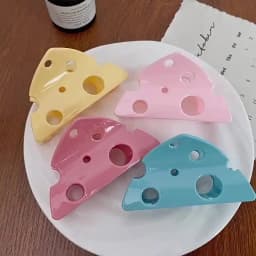 Women's Claw Clips Cute Cheese And Cheese Grab Clips Fun Hair Clips Coiled Hair Accessories Large High End Kawaii Shark Clips