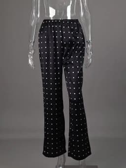 2026 Autumn and Winter New Loose and Comfortable Polka Dot Long Straight Pants Design Temperament Fashion Casual Commuting