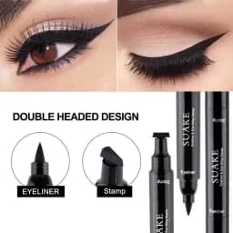 Double Head Quick Drying Liquid Eyeliner Pen Black Triangle Eye Liner Stamp Eyeliner Waterproof Liquid Eye Liner Pencil Cosmetic