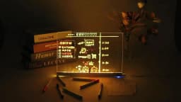 LED RGB Note Board, Acrylic Dry Erase Board with LED Light, Include, Hanging Chain, Led Drawing Board for Children Xmas Gifts