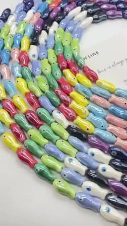 10Pcs Retro Small Fish Beads Charms Ceramic Spacer Loose Beads For Jewelry Making DIY Bracelet Accessories