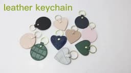Free custom monogram logo leather keyring saffiano heart shaped kechians for promotion gift keychain ring keychain