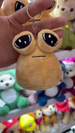 Hot 10cm Game My Pet Alien Pou Plush Keychain Furdiburb Emotion Alien Plushie Stuffed Animal Pou Doll For Kids Birthday Gift