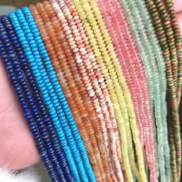 2X4MM Natural Abacus Stone Beads Blue Green Pink Flat Rondelle Beads for Jewelry Making Bracelets Necklace Accessories Wholesale