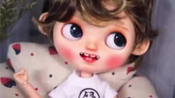 Blythes Doll Wig Fits Into the 1/6 Style Male European Style Curly Hair With Highlights Dark Brown Mixed Light Imitation Mohair