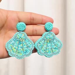 AENSOA Bohemian Starfish Lobster Conch Seed Bead Drop Earrings for Women Handmade Ocean Animal Earrings Summer Beach Jewelry