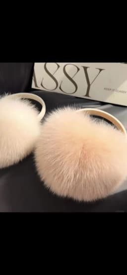 2027 New Winter Natural Real Fox Fur Earmuffs Plush Warm Decorate Women Cute Solid Ear Warmer Headphones Neck Warm Bib Scarf