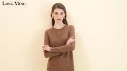 Women's T Shirt 100% Merino Wool Base Layer Top Fall Winter Fashion Crewneck Soft Merino Tee Long Sleeve Tops Knit Women Clothes