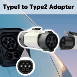 EVqiaoyi Type1 to Type2 EV Adapter 32A 7KW from SAE J1772 Pile to Type2 EV Charging Converter for EU Standard Cars