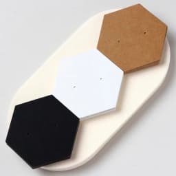 50PCS 6X7CM Blank White Black Brown Hexagonal Cardboard For Stud Earrings Jewelry Display Cards Small Business Packaging Supply