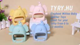 1pc Infant Silicone Teething Toy & Anti-drop Glove Set Elephant Shaped Soft Safe Nesting Toy For Early Educational
