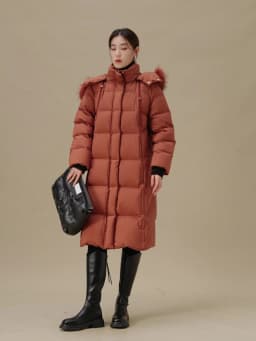 DUSHU 219.9G Filling Amount Plus Size Fur Collar Thickened Mid-length Down Jacket for Women 2024 Winter New Down Coat 24DS84045
