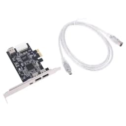 PCIe 3 Ports Firewire Cable Expansion Card PCI Express 1394B & 1394A TI XIO2213B Chipset Adapter for Desktop PC