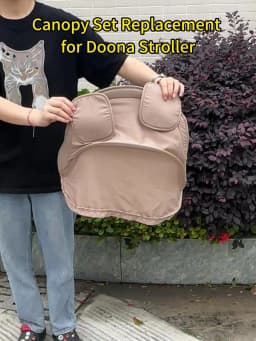 For Doona+,Doona I Car Seat Stroller Replacement Set - Khaki Canopy+2 Shoulder Pads, Skin-Friendly Fabric, Snug Fit