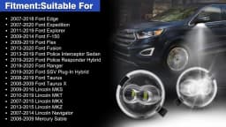 2pcs LED Side Mirror Puddle Lights 5F1Z-13B375-A For Ford Edge Expedition Explorer F-150 Fusion For Lincoln MKS MKT MKX Mercury