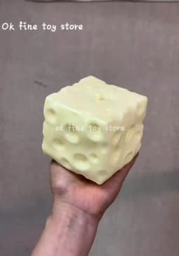 Jumbo Cheese Cube Stress Ball Big Cheese Shapeable Squeeze Ball Non-Bounce Fidget Toy ASMR Sensory Anti-Stress Christmas Gift