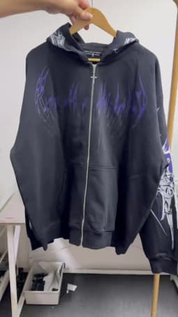 Breathedivinity Fitness Loose Printed Circle Pattern Full-Closure Zippered Hooded Sweatshirt