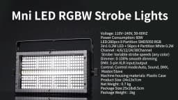 60W Mni LED Strobe RGBW 4in1 8 Zone &White 8000K 4 Zone DMX Super Bright Dj Wash Bar Strobe Stage Lighting Effects
