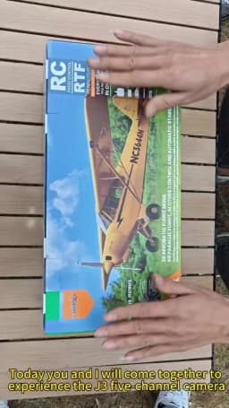 New J3-CUB RC Airplane 5CH 2.4G Remote Control Mode1 (Right Hand Throttle) 3D/6G 1406 Brushless Motor Outdoor Foam Fiexd Plane