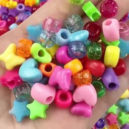 200-1000pcs Acrylic Multicolor Large Hole Pony Beads For DIY Jewelry Making Christmas Necklaces Friendship Bracelets Accessories