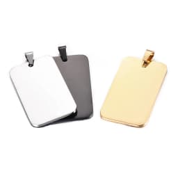 10pcs Wholesale Rectangle Stainless Steel Army ID Blank Dog Tags Pendant Necklace Jewelry Findings Hypollergenic 28x50mm