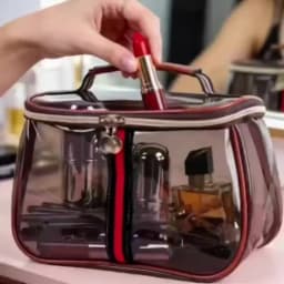 Transparent Large Capacity Women's Makeup Bag Waterproof Gym Toiletry Bag Travel Portable Storage PVC Material Box Shape Gifts