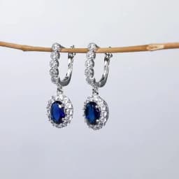 CAOSHI Delicate Drop Earrings for Women Silver Color Inlaid Blue/White Zirconia Elegant Wedding Accessories Classic Jewelry Gift
