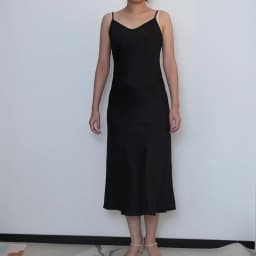 Small Heavyweight 21MM 100% Natural Mulberry Silk Plain Satin French V-neck Diagonal Cut Women's Sexy Solid Suspender Dress