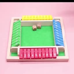 Shut The Box Dice Board Game Wooden Flaps & Dices Game 4 Players Pub Bar Party Supplies Family Entertainment For Kids & Adults